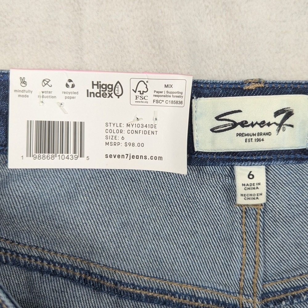 NEW Seven7 Loose Straight Jeans Womens 6 High Rise Blue Denim - Picture 7 of 8